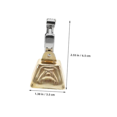 15 Piece Clip On Fishing Rod Alarm Bells Set with stainless steel bite alarm, front view with dimensions, Balacoo.