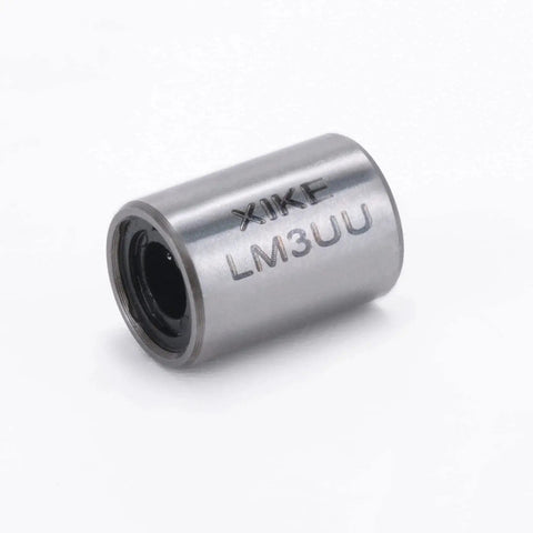 4 Piece LM3UU Linear Bearing Set 3x7x10mm For DIY Projects Fits 3D Printer CNC M3 Rod Shaft Guide Blocks SCS3UU Slide Bushings Chrome Steel