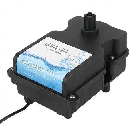 GVA 24 Pool Valve Actuator Replacement with 15 Foot Cable for Hayward Aqua Logic, shown from a side angle.