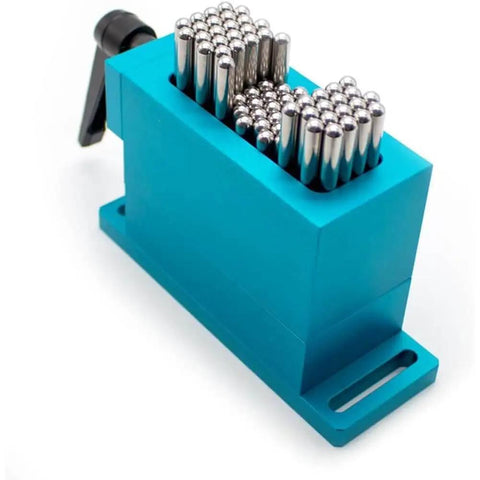 Universal CNC Claw Fixture Clamp With 67 Independent 6mm SUS304 Stainless Pins And Anodized Aluminum Base, front view