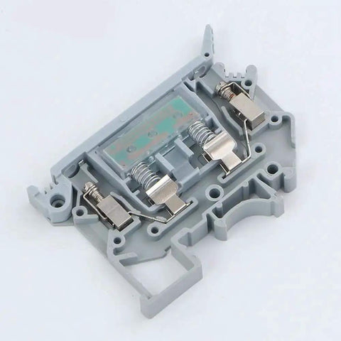 LED Indicated DIN Rail Fuse Holders And Disconnect Terminal Blocks With Screw Clamp, 24V DC, Gray, Nylon PA66, Fire Retardant