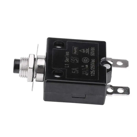 15A Manual Reset Thermal Circuit Breaker For Home And DIY Projects, Auto Overload Protection At 125-250V AC And 50V DC, Push Button Reset
