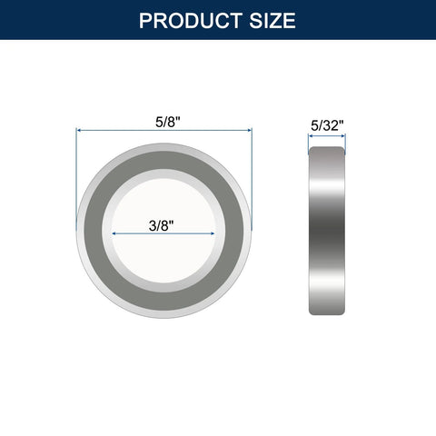HiPicco R1038ZZ deep groove ball bearing, 3/8 in ID x 5/8 in OD x 5/32 in width, chrome steel, double shielded