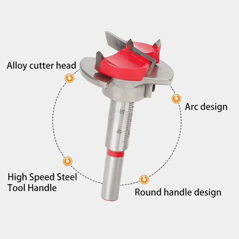 Adjustable 15 To 35mm Forstner Hole Saw Cutter for Woodworking SagaSave, featuring alloy blade and high-speed handle for precise drilling.