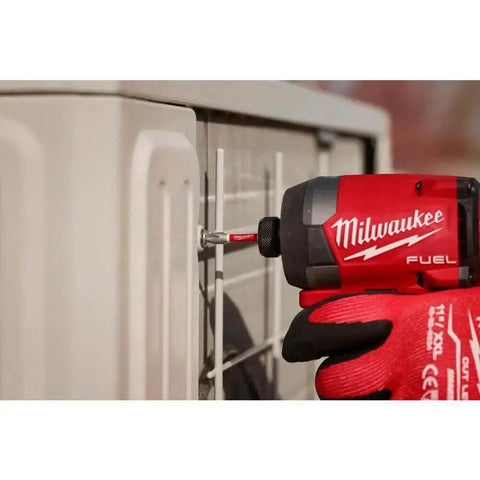 Using Milwaukee 48 32 4097 Shockwave Bit And Drill Bit Kit With 60 Pieces On Metal Surface With Impact Driver