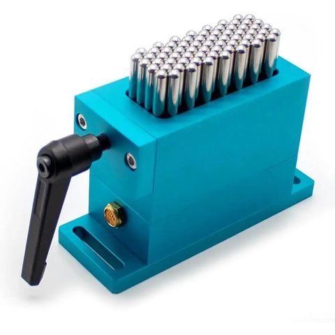 67 Pin CNC High-Precision Flexible Fixture Clamps For 30x79mm Workholding, 6mm SUS Stainless Steel Pins And 21mm Stroke, Anodized Aluminum Base With Blue Finish, Pro-Grade Adaptive Clamping Tech For Precise, Reproducible Milling And Tooling.