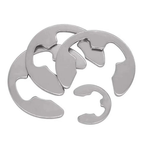 External Circlip E Clip Retaining Ring Set Made From 304 Stainless Steel 14 Sizes Assortment shown against white background