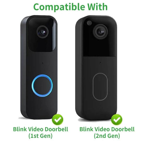 Anti Theft Doorbell Mount For All Gen Video Doorbells, Drill Free Installation With Non Blocking Motion Sensor, shown with 1st and 2nd Gen Blink Video Doorbells.