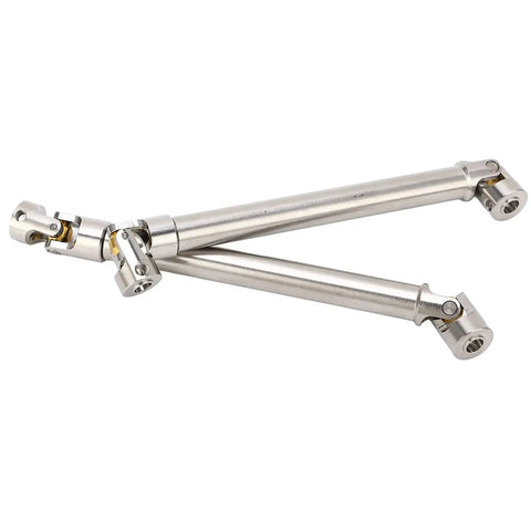 2 Pack Stainless Steel M4 RC Drive Shaft Set For 1/10 Scale Crawlers With Universal Brass Ball Ends And Six Tooth Spline