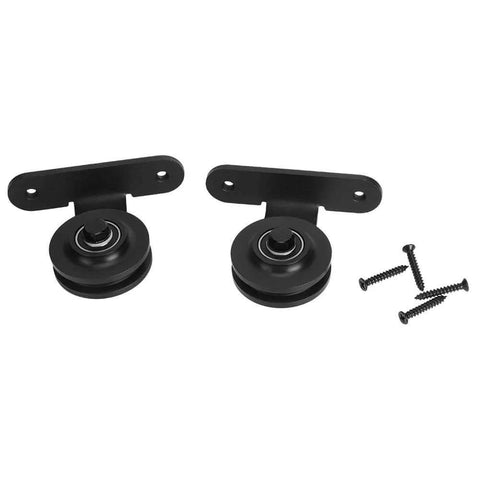 Carbon Steel Barn Door Hardware Kit With Hanging Rail And Wheels For Smooth Sliding Track Ideal For Greenhouse, Shed, Or Garage Doors