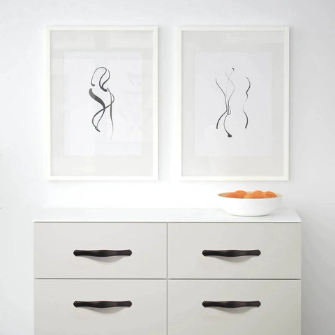 Oil Rubbed Bronze Cabinet Handles 10 Pack 3 Inch Center To Center Drawer Pulls installed on white dresser