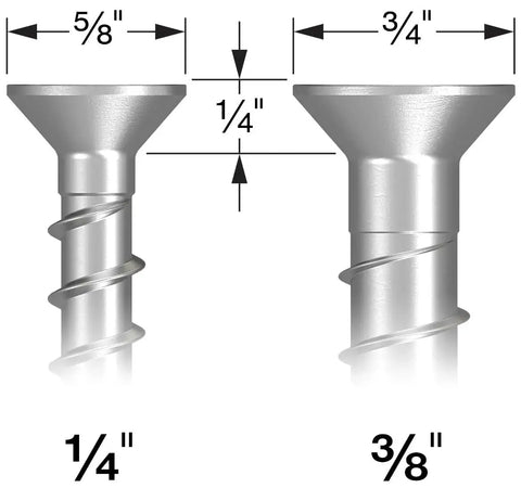 Titen HD 1/4 In X 3-1/2 In Zinc-Plated Countersunk Head Heavy-Duty Screw Anchor 50-Pack for static and seismic loadings, size comparison.