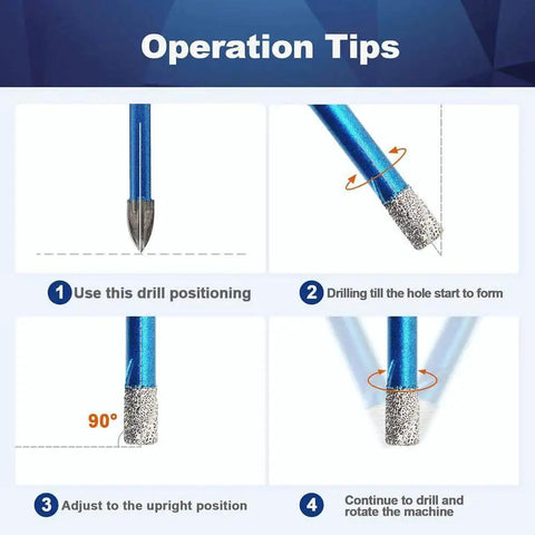 Pro Grade Ten Piece Heavy Duty Diamond Hole Saw Core Drill Bit Set One Quarter Inch Six Millimeter With Round Shank usage tips