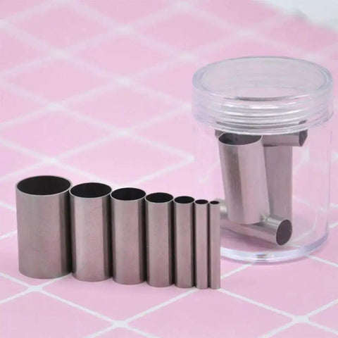 Clay Cutters Seven Piece Pro Grade Circle Cutter Set Stainless Steel Hollow Punches For Clay Pottery Ceramics Molds Round Shape