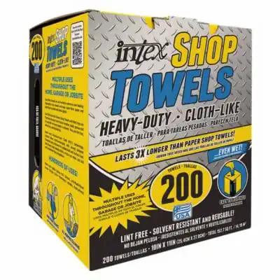Box of Blue Cloth-Like Shop Rags 10x11 Inches 200 Count Per Pack Tough-As-Nails Heavy-Duty Disposable Wiping Cloths