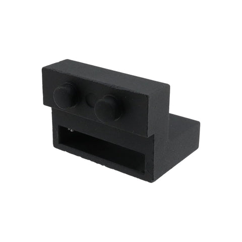 Black Carbon Steel Sliding Barn Door Roller Stopper Hardware Set with Wrench, Noise-Reducing Door Stop for 1.57 Inch Wide Tracks, Side View