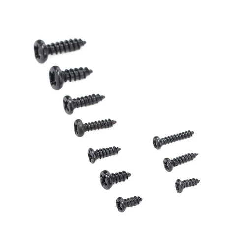 Pro Grade Heavy Duty Self Tapping Screws Set In Carbon Steel With Cross Pan Head And Deep Threads, assorted sizes shown