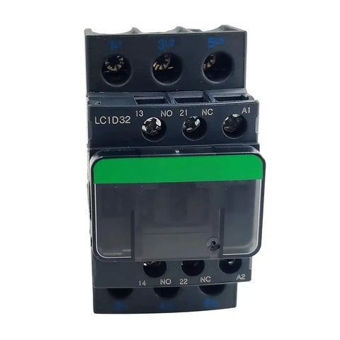 Heavy Duty Non Reversing Contactor 32 Amp Three Pole 120 Volt AC Coil with auxiliary contacts, front view