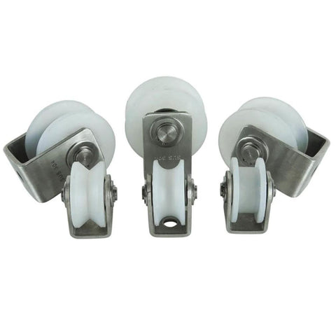 Heavy Duty Nylon Sliding Track Pulleys With U Wheeled Design, Directional Roller For Industrial Machines And Doors, 304 Stainless Steel Bracket
