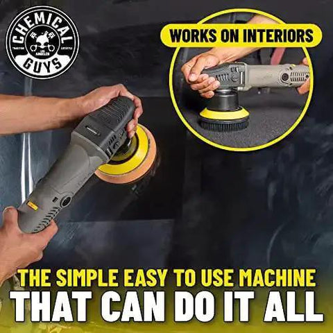 Person using TORQX Dual Action Random Orbital Polisher For Cars, Trucks And SUVs on vehicle surface, close-up view