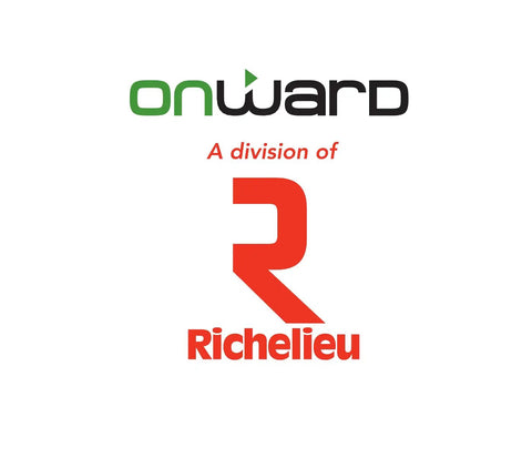 Onward a division of Richelieu logo in green and red on white background