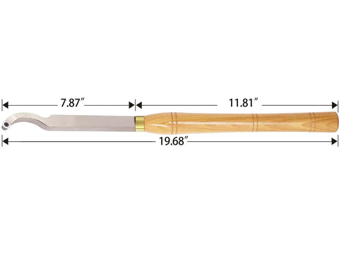Wood Turning Tools Mini Radius Swan Neck Hollower Carbide Tipped Lathe Chisel Bar With CI3 12mm Round Carbide Insert Cutter, 19.68" length
