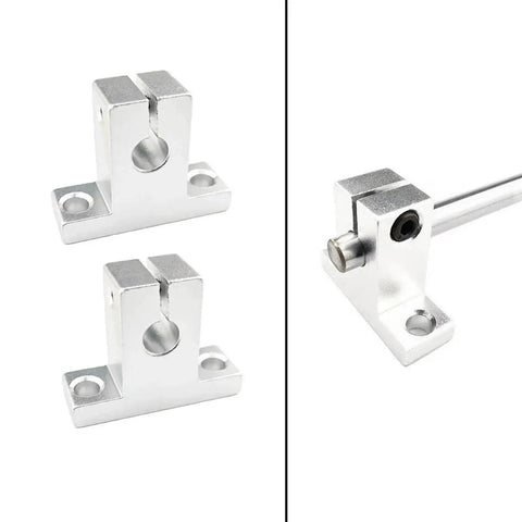 Compact Linear Motion Guide For 3D Printing Aluminum Rail And Rod Support In Linear Reciprocating Systems, two mounts and rod close-up.