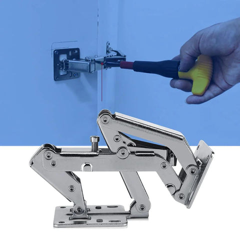 Stainless steel frameless cabinet hinges with hidden hydraulic dampers and soft-close; adjustable mount (1 pair)