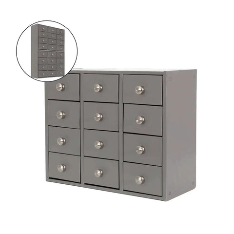 Heavy Duty 12 Drawer Metal Parts Cabinet For Workshop Garage And Office With Corrosion Resistant Galvannealed Steel Powder Coated Finish