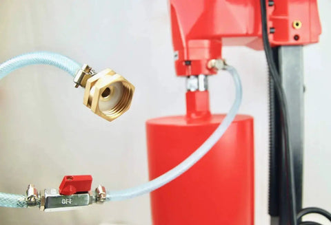 Close-up of hydraulic connection on Pro Grade Heavy Duty Concrete Core Drill Package With 8 Inch Wet Coring Bits 110V 2400W
