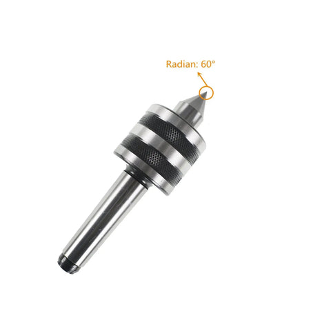 MT3 Live Tailstock Center for High-Speed CNC Turning Medium Duty 60 Degree Point 3MT Taper 4000 RPM Max Hardened Steel