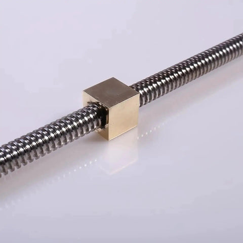 T10 Lead Screw 400mm 15.75 Inch Length With Brass Nut For 3D Printer Z Axis CNC 10mm Diameter 2mm Pitch Single Start Stainless Steel Rod