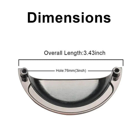 Dimensions of 3 Inch Bin Cup Drawer Cabinet Pulls In Antique Copper Finish, 10 Pack Kitchen Cabinet Hardware