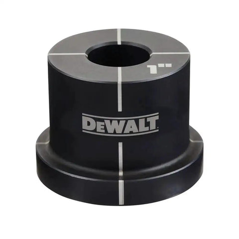 DeWalt One Half Inch To Two Inch Knockout Set For Electrical Boxes With Durable Punches And Quick Change Bushings, metal tool close-up