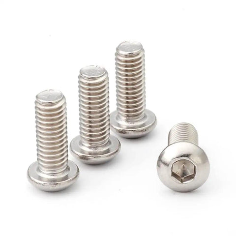 Front view of 50 Pack 1/4-20 x 1 Button Head Socket Cap Screws 304 Stainless Steel 18-8 Bright Finish Full Thread Allen Socket Drive