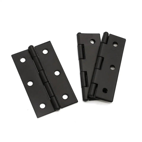 16 Pack Folding Iron Butt Hinges For Doors Cabinets And Drawers Black Finish With Screws 2.4 Inch 60x35mm Heavy Duty Hinge Set