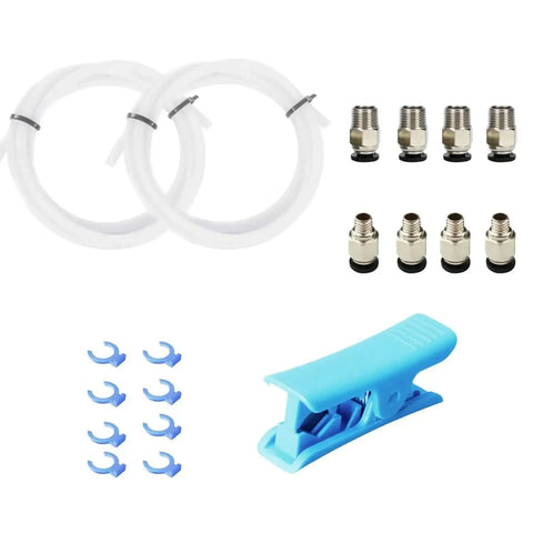 2M Bowden Tube For 3D Printing, PTFE Teflon Tubing With PC4 M6 And PC4 M10 Pneumatic Fittings, Tube Cutter Included