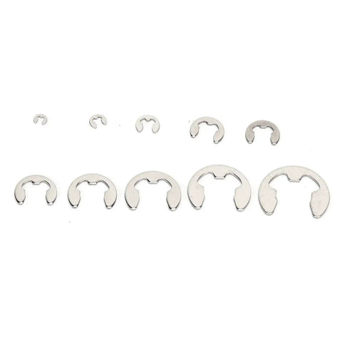 120 Piece External E Clip Circlip Retaining Ring Set Stainless Steel For Quick Fixes And DIY Projects One Point Five Mm To Ten Mm Range
