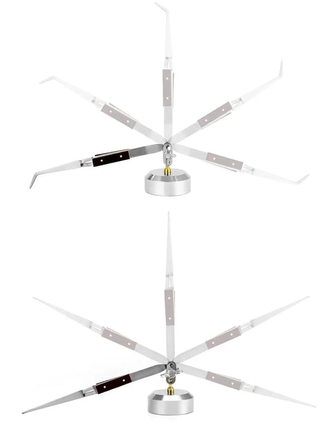Two Pack Third Hand Tweezers With Straight And Curved Tips, Cross-Locking Clamps And 360 Degree Rotating Base