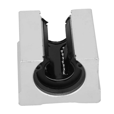 SBR16UU Aluminum Linear Motion Ball Bearing Slide Block For High Speed High Precision Equipment Smooth Low Friction Open Linear Roller Bearing Bushing For Linear Motion Guides Built To Last, close-up view