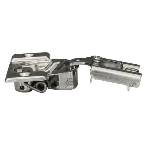 Side view of Soft Close Compact BLUMOTION 38N Hinge For Face-Frame Cabinets, 105 Degree Opening, 1/2 Overlay, screw-on mount