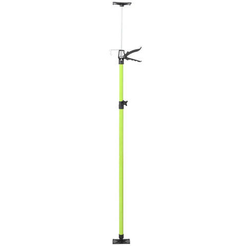 Heavy Duty Adjustable Support Poles 45 To 114 With Non Slip Pads For Cabinets, single pole front view in green steel