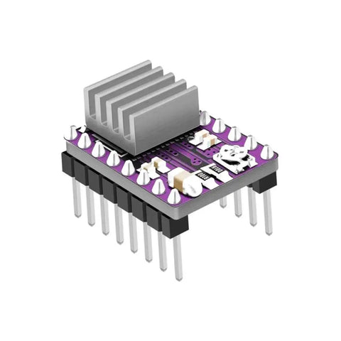 Dope Microstepping Stepper Motor Driver Module For Arduino ESP32 ESP8266 And Raspberry Pi, showcasing integrated heatsink and pins