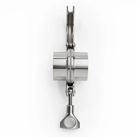 2-inch stainless steel tri-clamp assembly with wing-nut handle