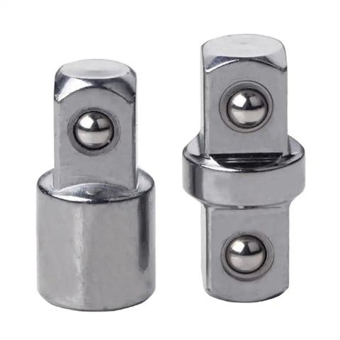 Socket sleeve adapters, 3/8 in drive, chrome-plated; dual-piece set, Amazon brand.