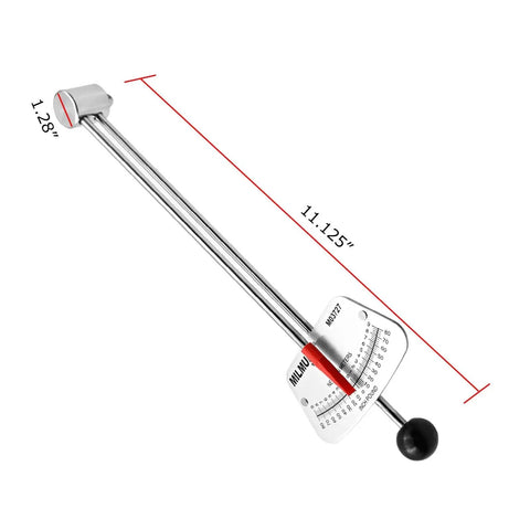 Quarter Inch Drive Beam Torque Wrench Dual Direction Precision Instrument With Range From Zero To Eighty Inch Pounds and Zero To Nine Newton Meters SAE and Metric Compatible for Bicycle and Automotive Maintenance, side view.