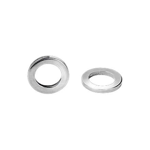 Front view of Stainless Steel Standard Mag Washers Set Of 10 For Wide Wheel Applications, showing polished metal surface.