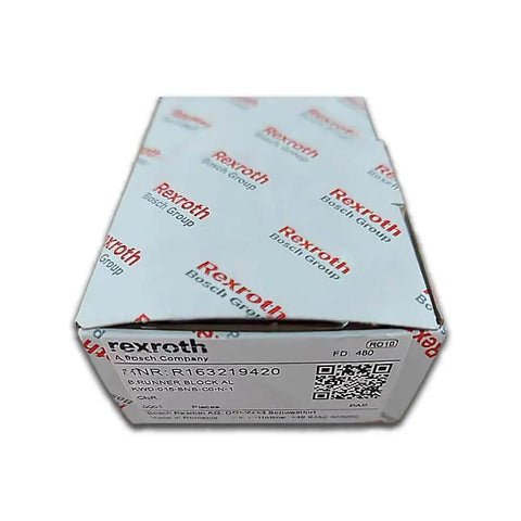 Box of single aluminum slider block R163221420 compact linear unit with sealed ball bearing carriage for CNC automation parts.