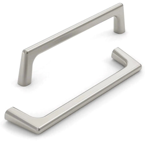 10 Pack 5 Inch Cabinet Handles Brushed Satin Nickel Zinc Alloy Pulls For Kitchen Cupboard Wardrobe Center To Center shown close-up