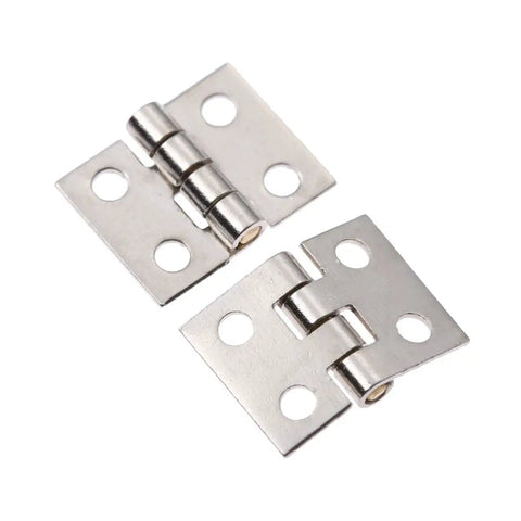 Miniature Brass Hinges Set With 20 Pieces 1 x 0.8 Cm Folding Butt Hinges Plus 80 Replacement Nails For Cabinet Doors